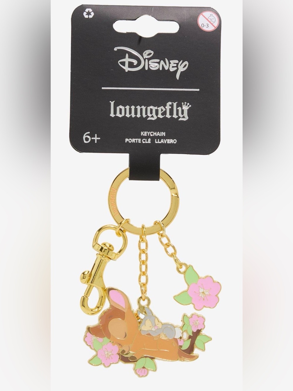 NWT Loungefly Disney Bambi and Thumper floral keychain